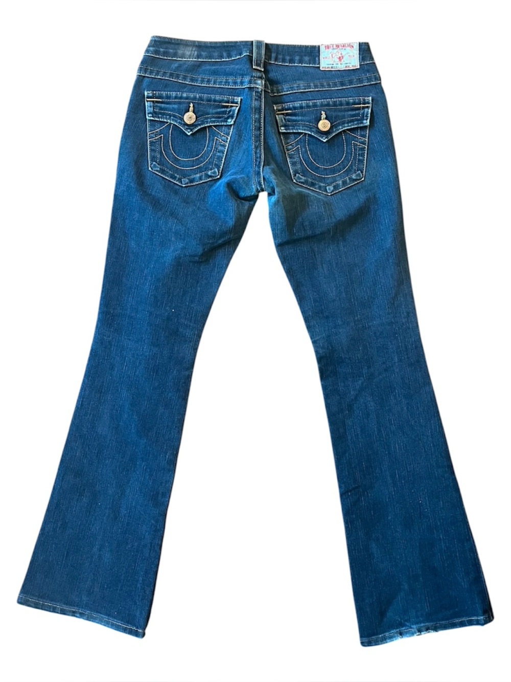 Y2K True Religion Becky Low Rise Dark Wash Bootcut Jeans Made In USA size 27